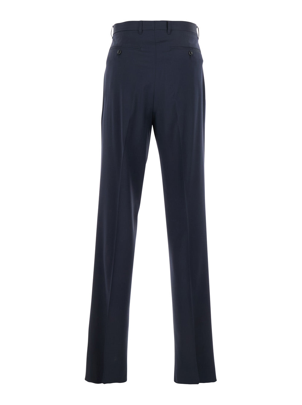 Lardini Double-Pleat Virgin Wool Trousers — Blue, view 2