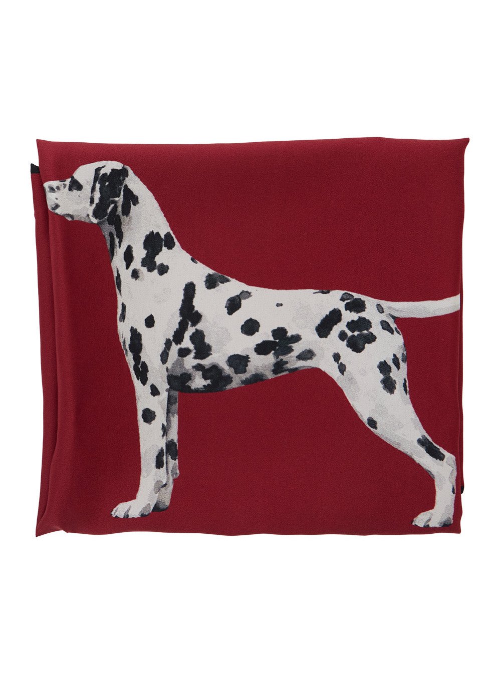 Lauren Ralph Lauren Dog-Motif Mulberry Silk Scarf — Red by Lauren Ralph Lauren