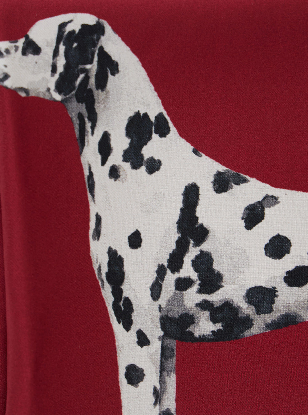 Lauren Ralph Lauren Dog-Motif Mulberry Silk Scarf — Red, view 3