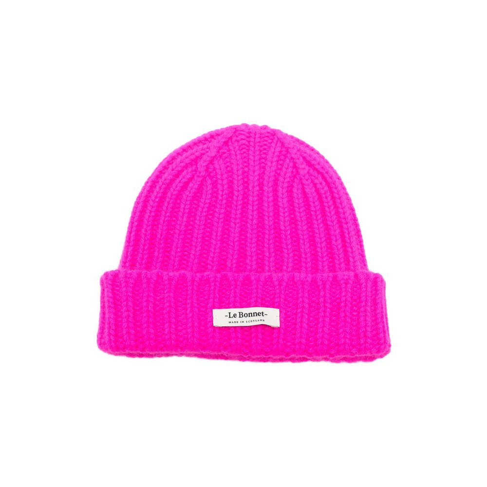 Le Bonnet LBL-002 Ribbed Lambswool and Angora Blend Beanie — Pink by Le Bonnet
