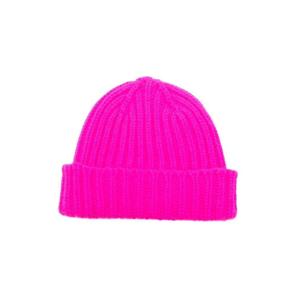 Le Bonnet LBL-002 Ribbed Lambswool and Angora Blend Beanie — Pink, view 2