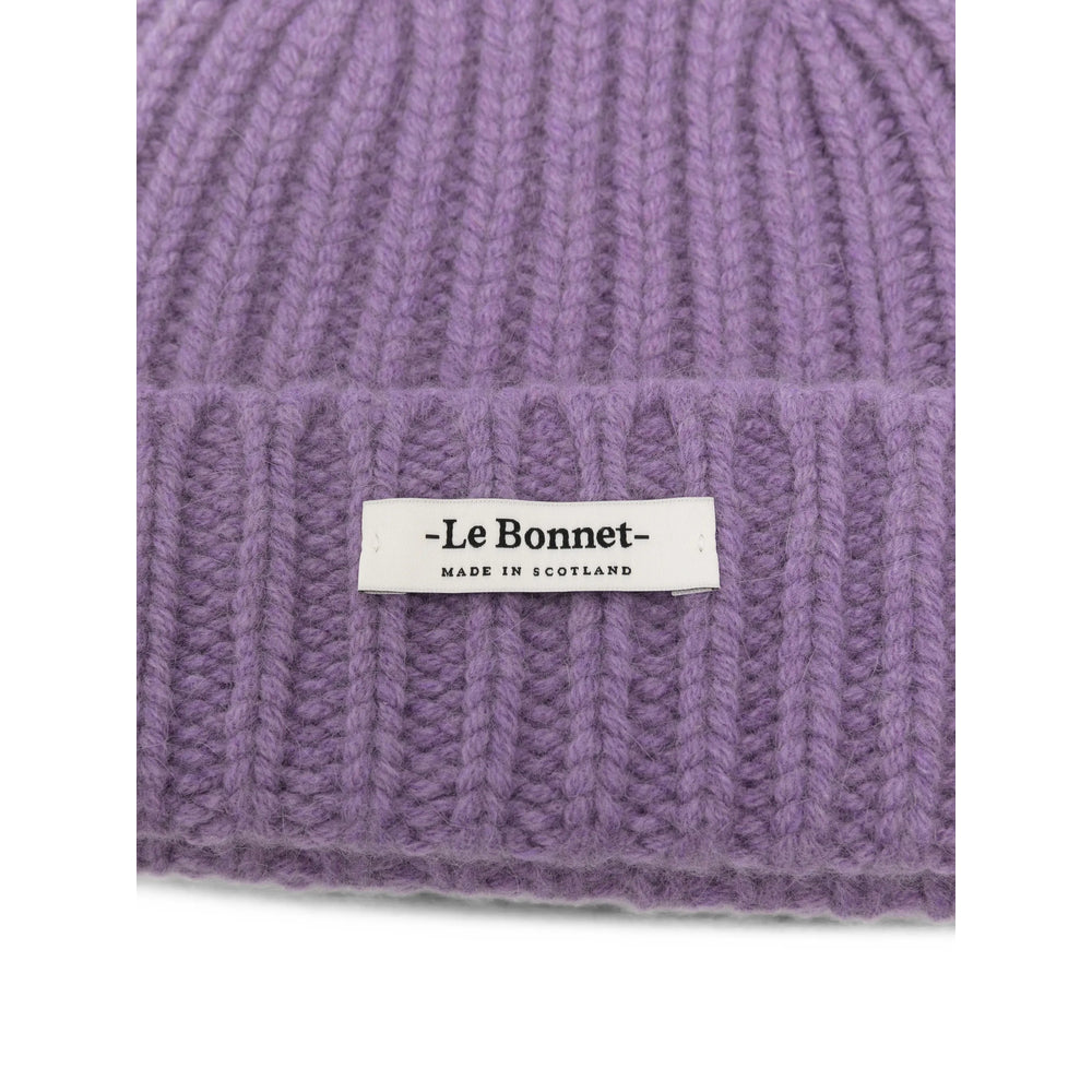 Le Bonnet LBL-015 Ribbed Lambswool Beanie — Purple, view 2