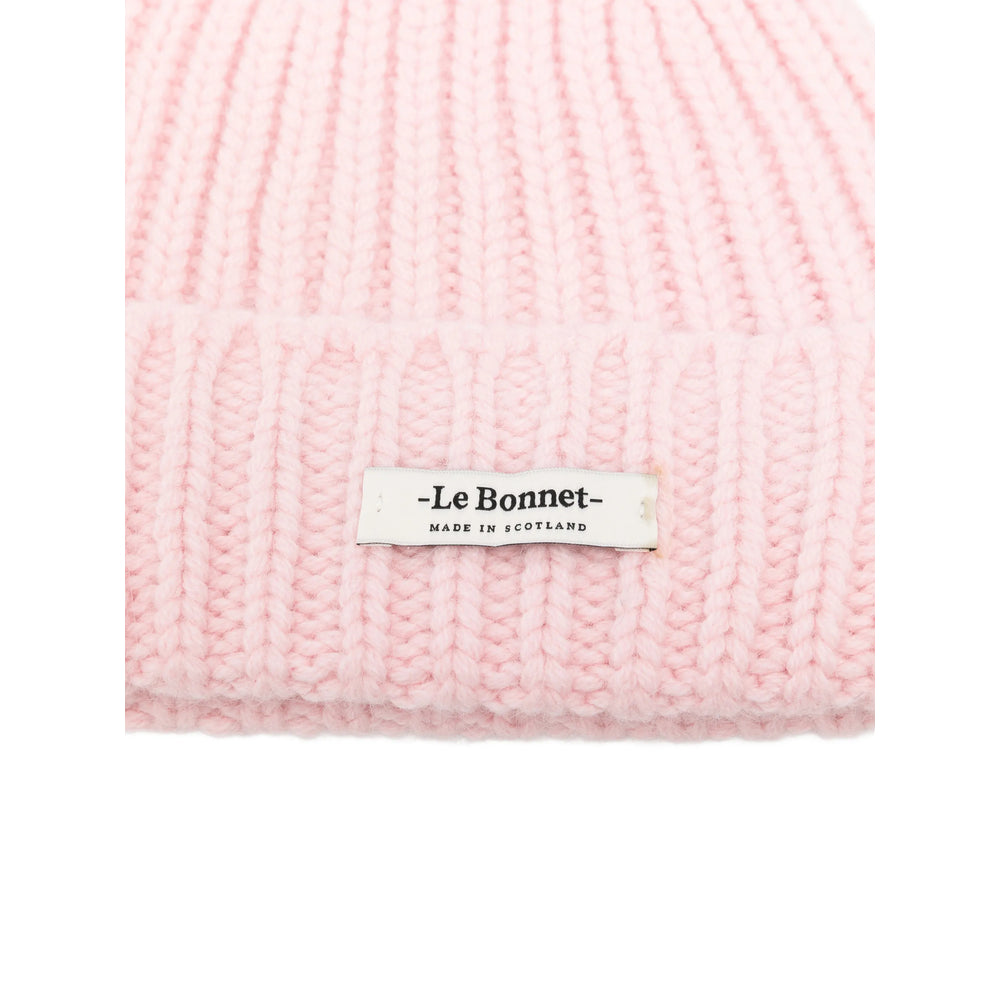 Le Bonnet LBL-017 Ribbed Wool Beanie — Pink, view 3