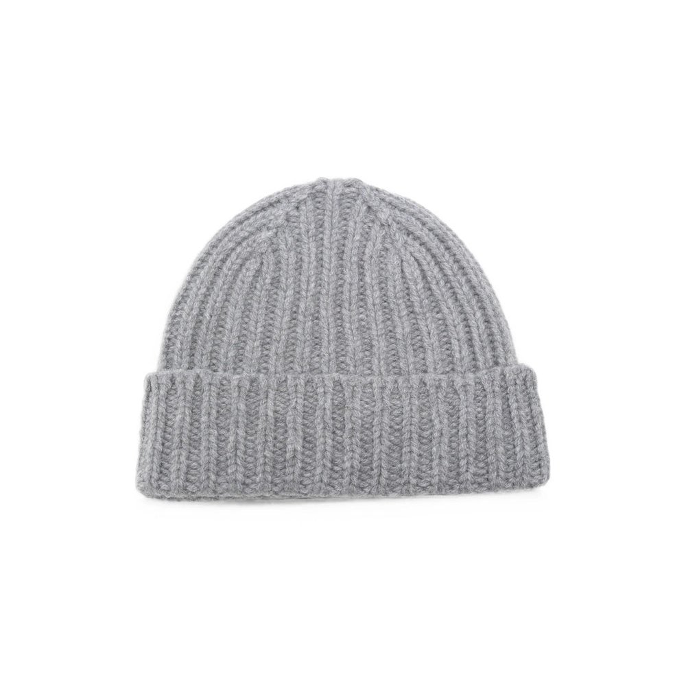 Le Bonnet LBL-024 Ribbed Lambswool Beanie — Gray, view 2