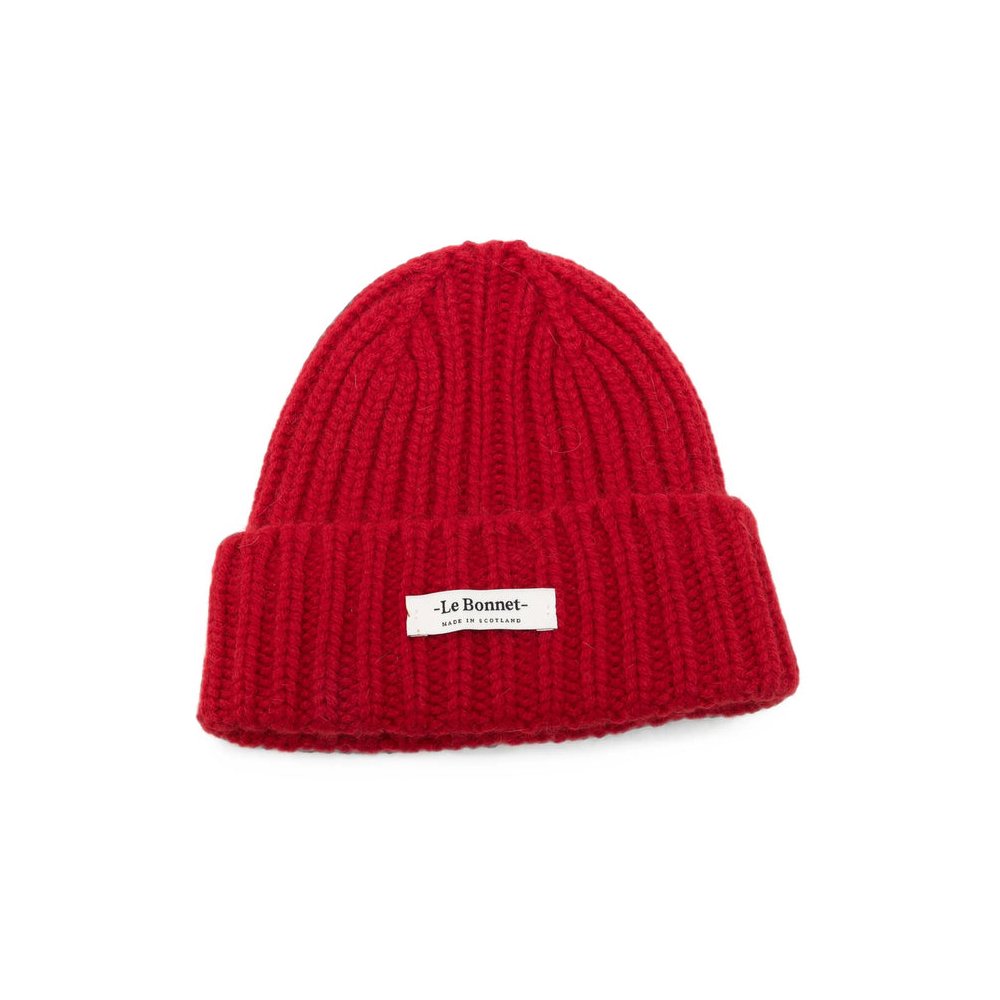 Le Bonnet LBL-029 Ribbed Knit Lambswool Beanie — Red by Le Bonnet