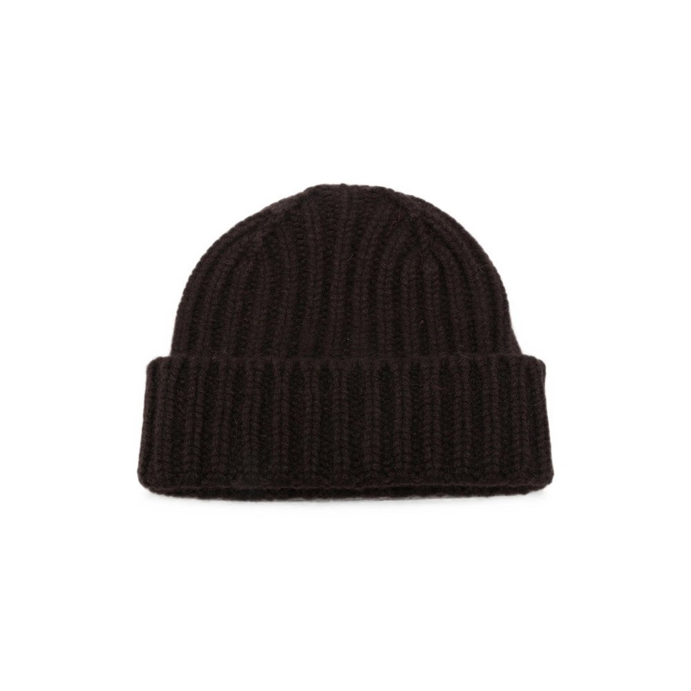 Le Bonnet LBL-031 Ribbed Lambswool Beanie — Brown, view 3