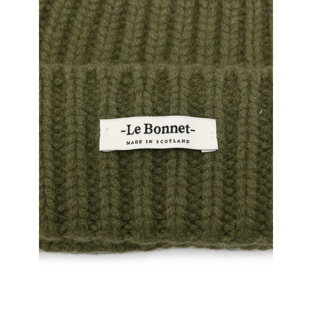 Le Bonnet LBL-033 Ribbed Lambswool Beanie — Green, view 2