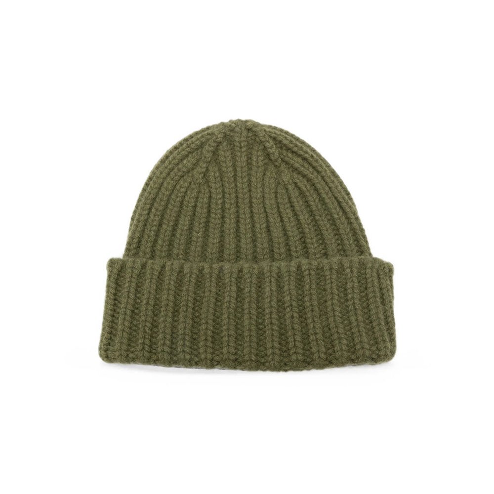 Le Bonnet LBL-033 Ribbed Lambswool Beanie — Green, view 3