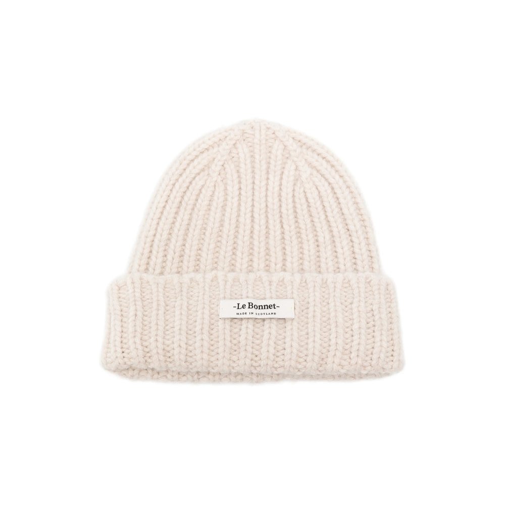 Le Bonnet LBL-034 Ribbed Knit Lambswool Beanie — Beige by Le Bonnet