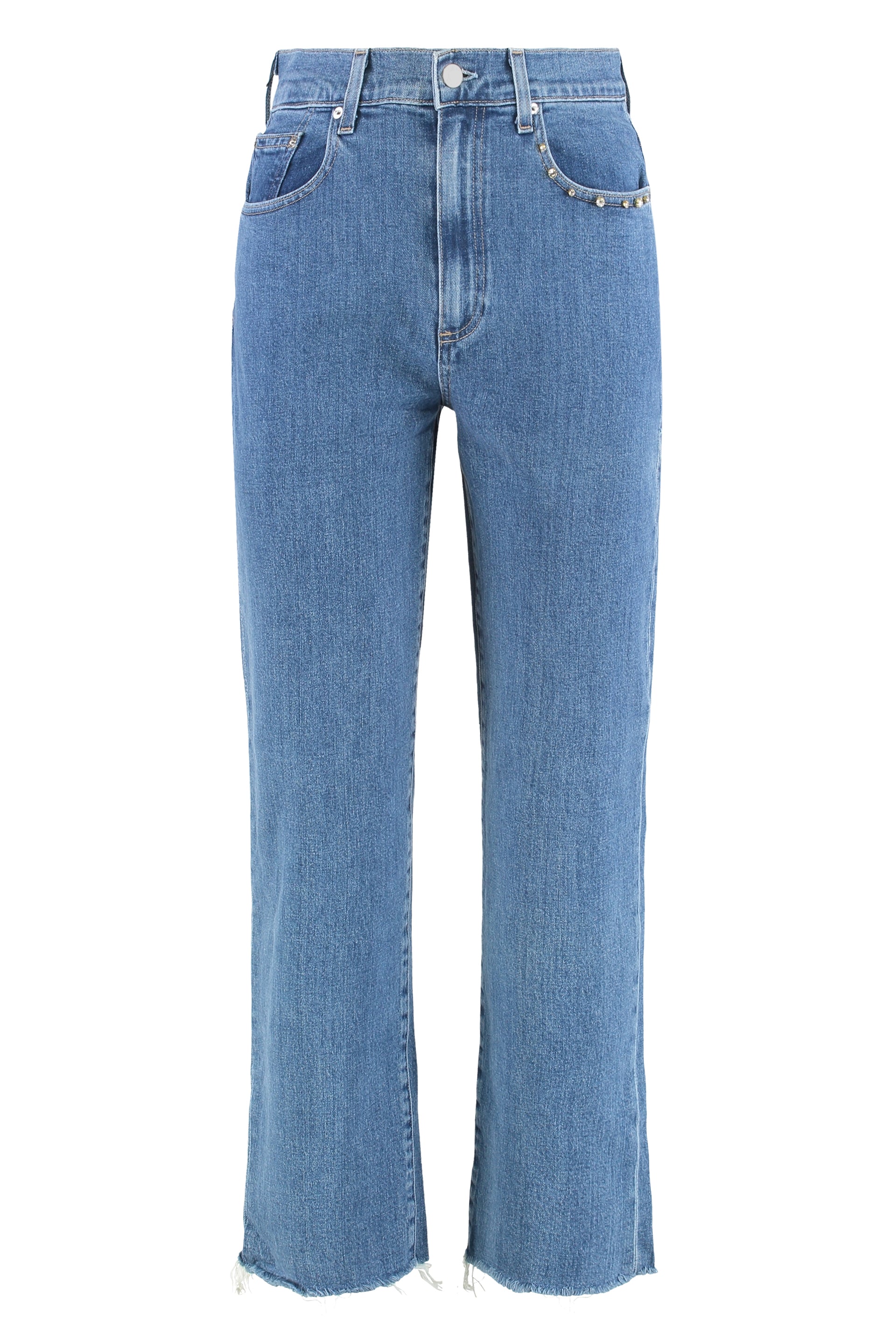 Le Jean Studded Straight-Leg Jeans — Blue by Le Jean