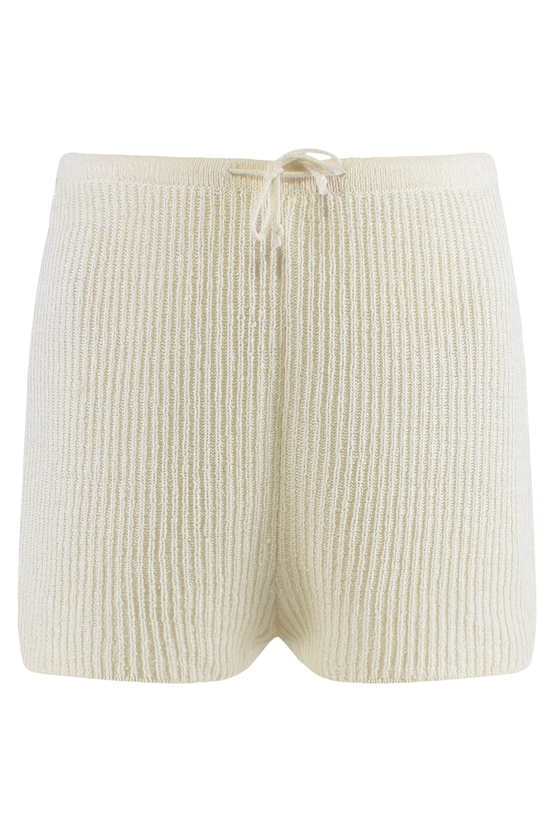 Le Kasha Ribbed Linen Shorts — White by Le Kasha