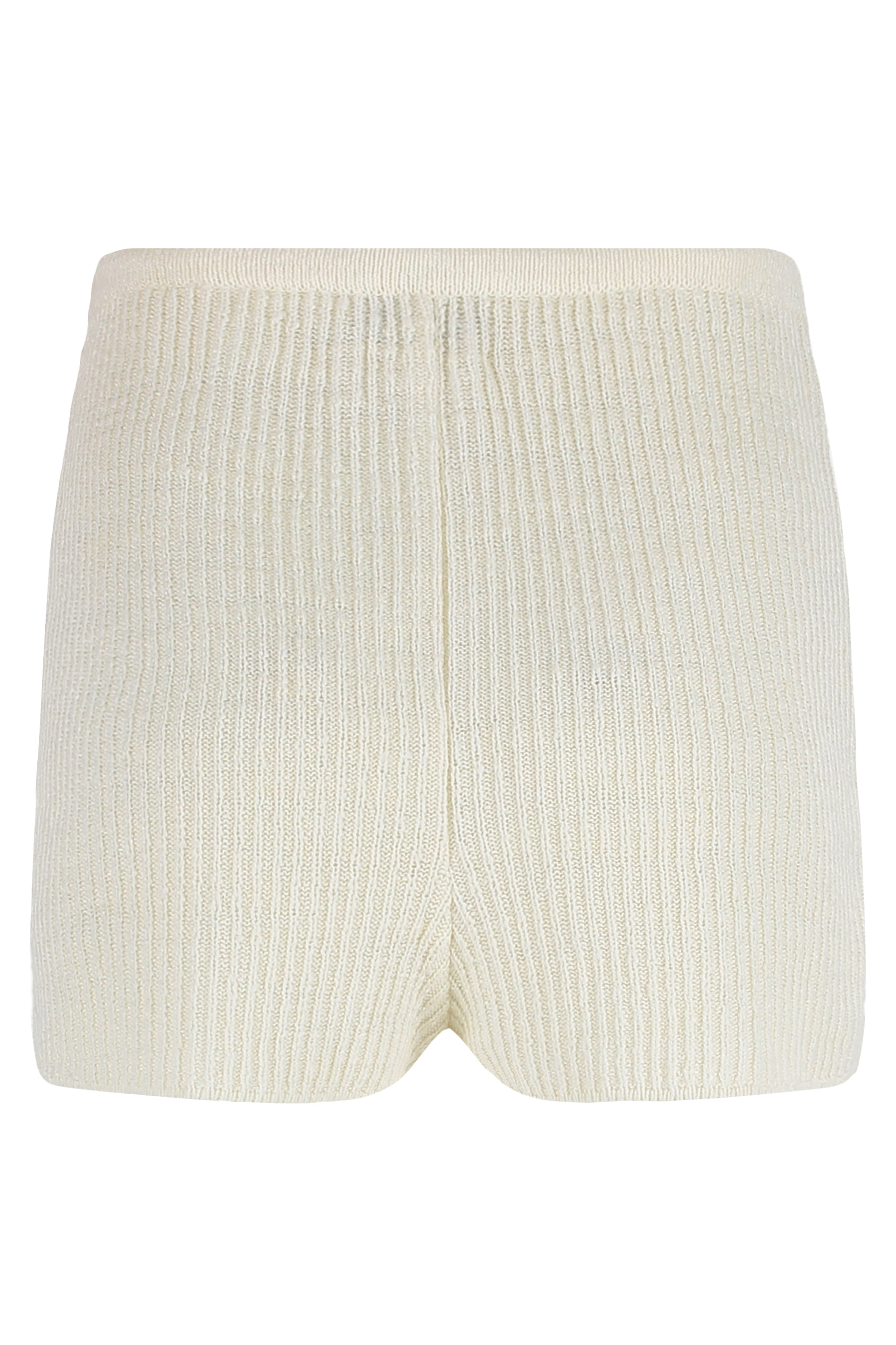 Le Kasha Ribbed Linen Shorts — White, view 2