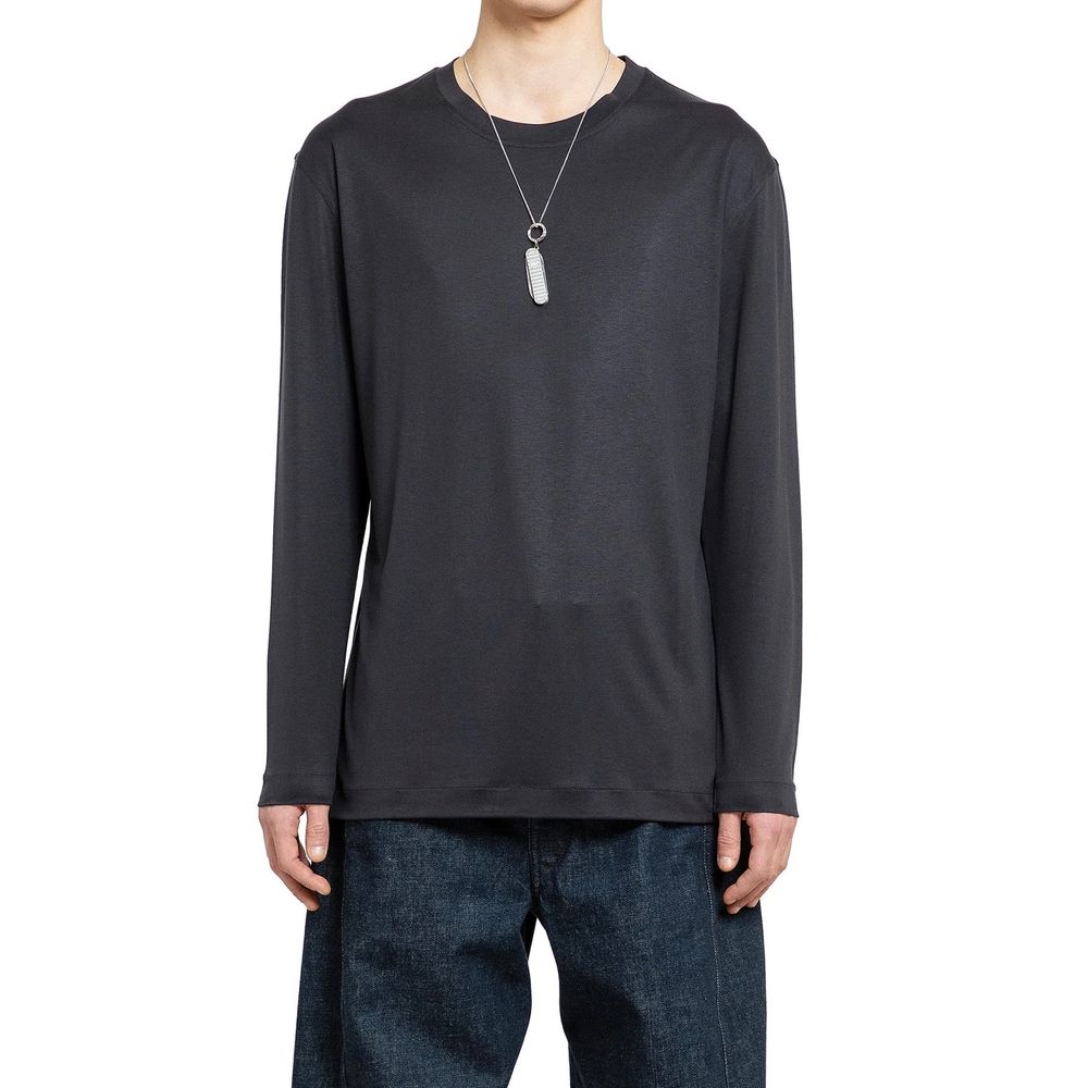 Lemaire Silk T-Shirt — Black, view 2