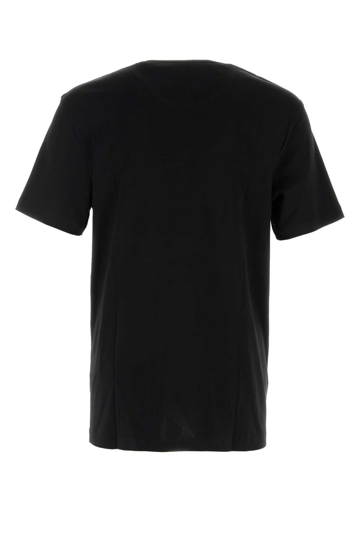 Lemaire Cotton Crew-Neck T-Shirt — Black, view 2