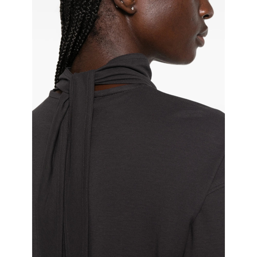 Lemaire Cotton Turtleneck T-Shirt — Gray, view 3