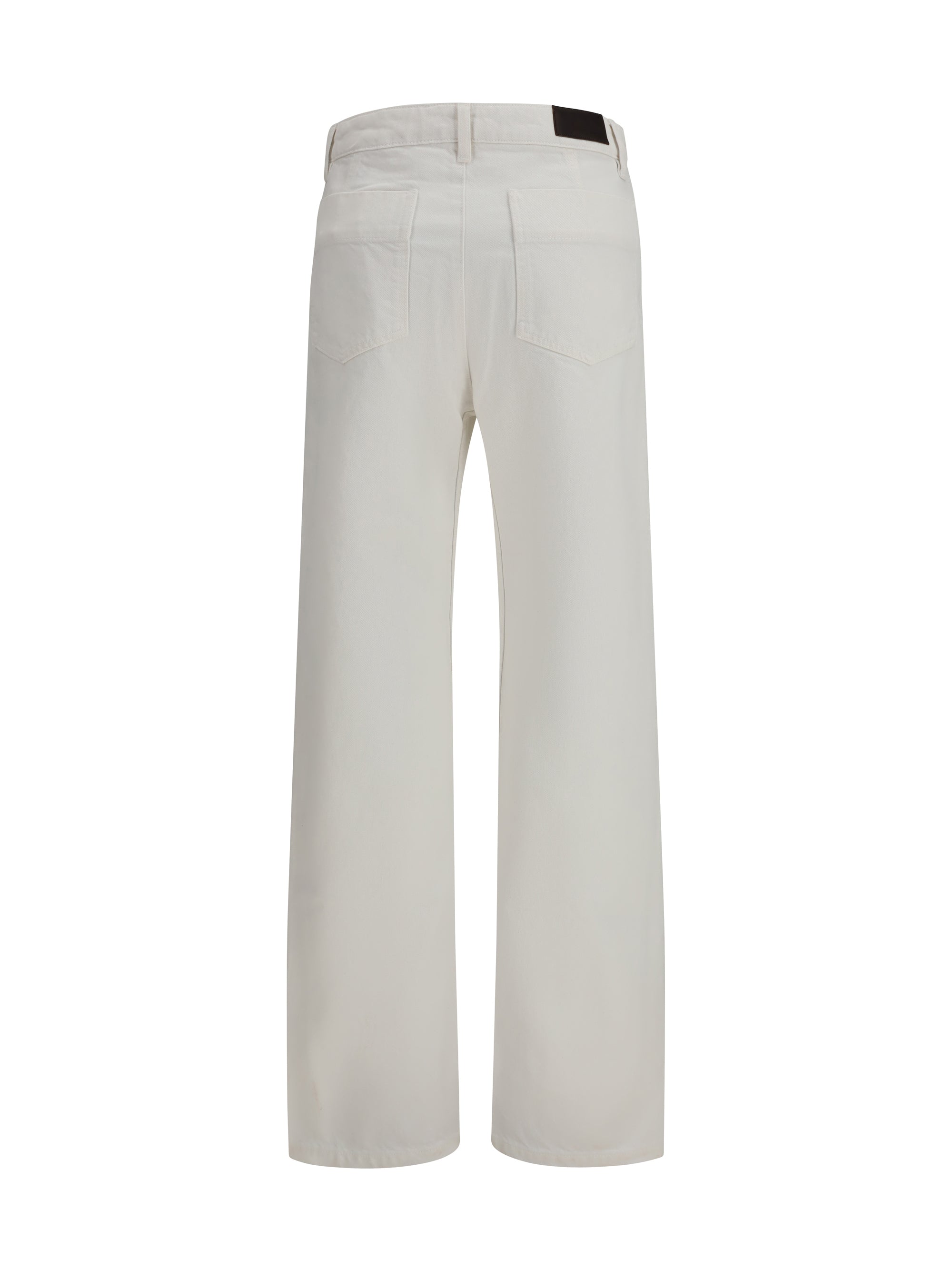 Lemaire Cotton Five-Pocket Trousers — White, view 2
