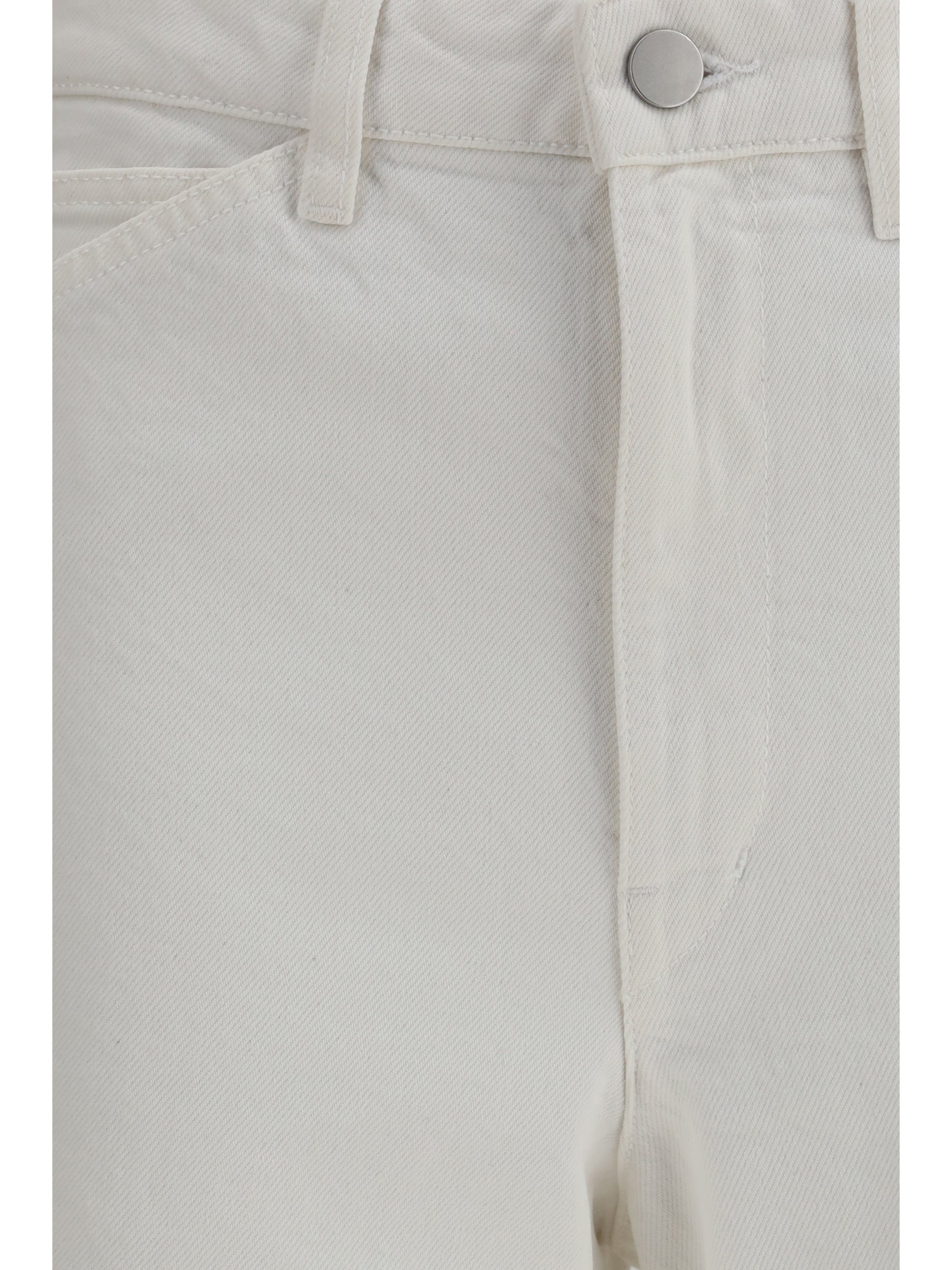 Lemaire Cotton Five-Pocket Trousers — White, view 3