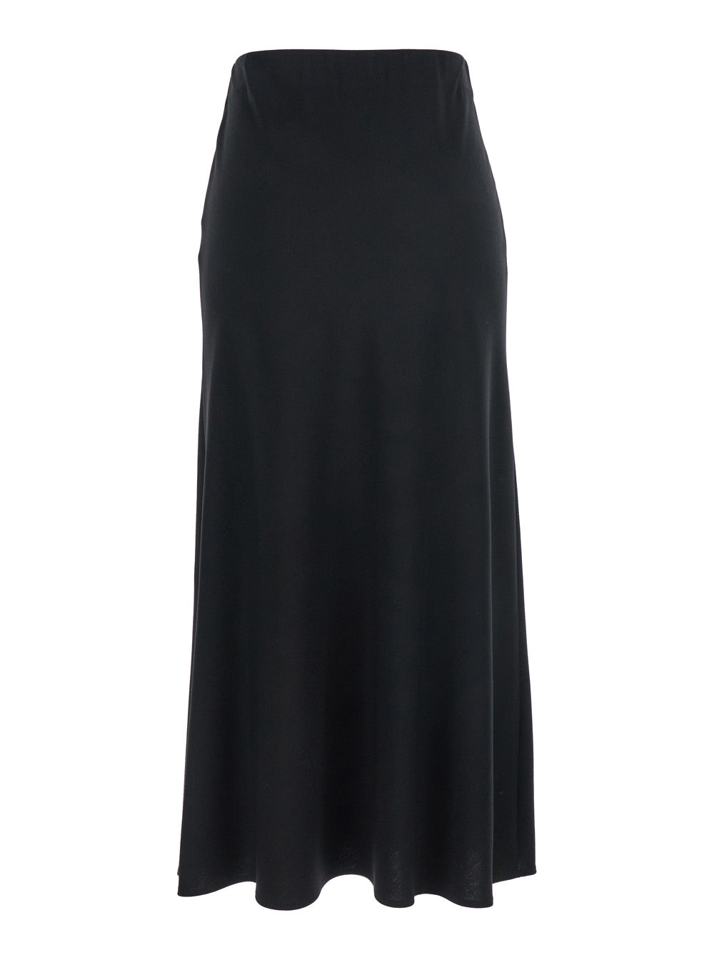 Leplain High-Waist Cotton Midi Skirt — Black, view 2