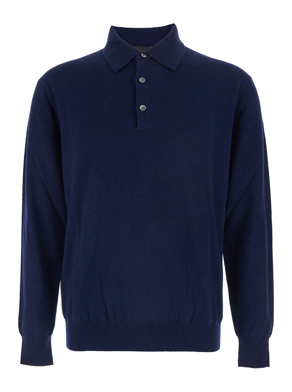 Leplain Merino Cashmere Polo Sweater — Blue by Leplain