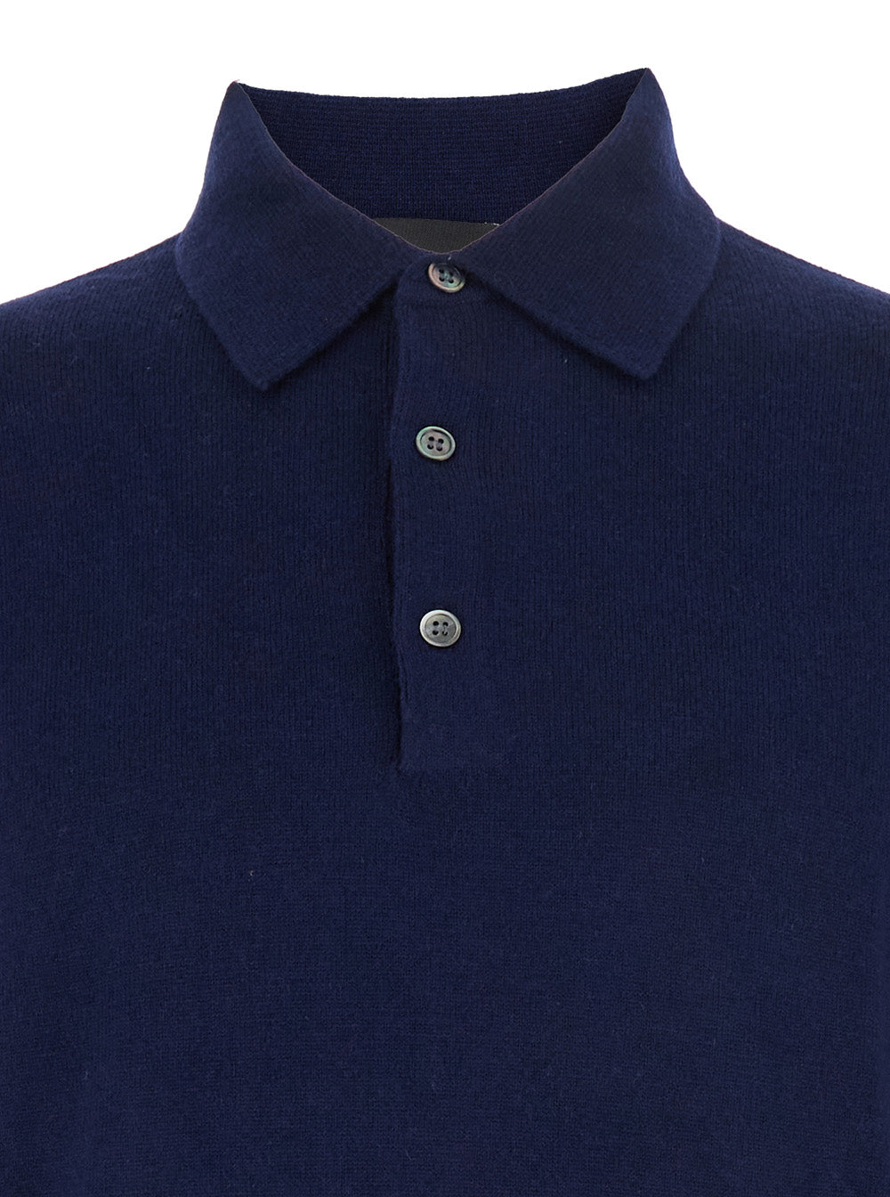 Leplain Merino Cashmere Polo Sweater — Blue, view 3
