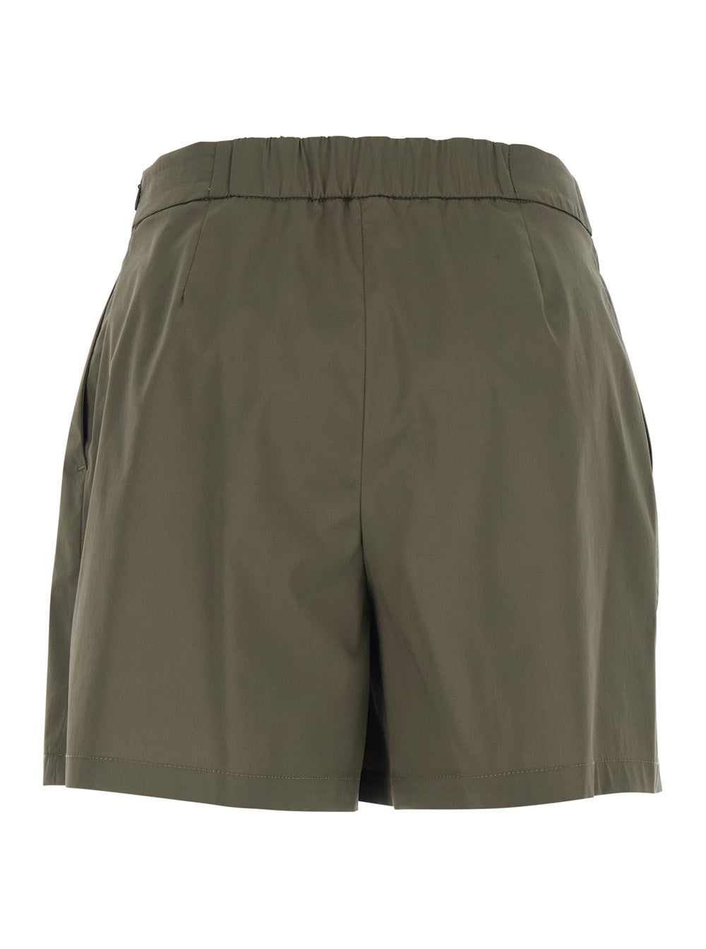 Leplain Cotton-Blend Tailored Shorts — Green, view 2