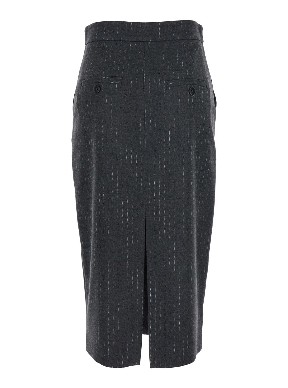 Leplain Striped Pencil Skirt — Gray, view 2