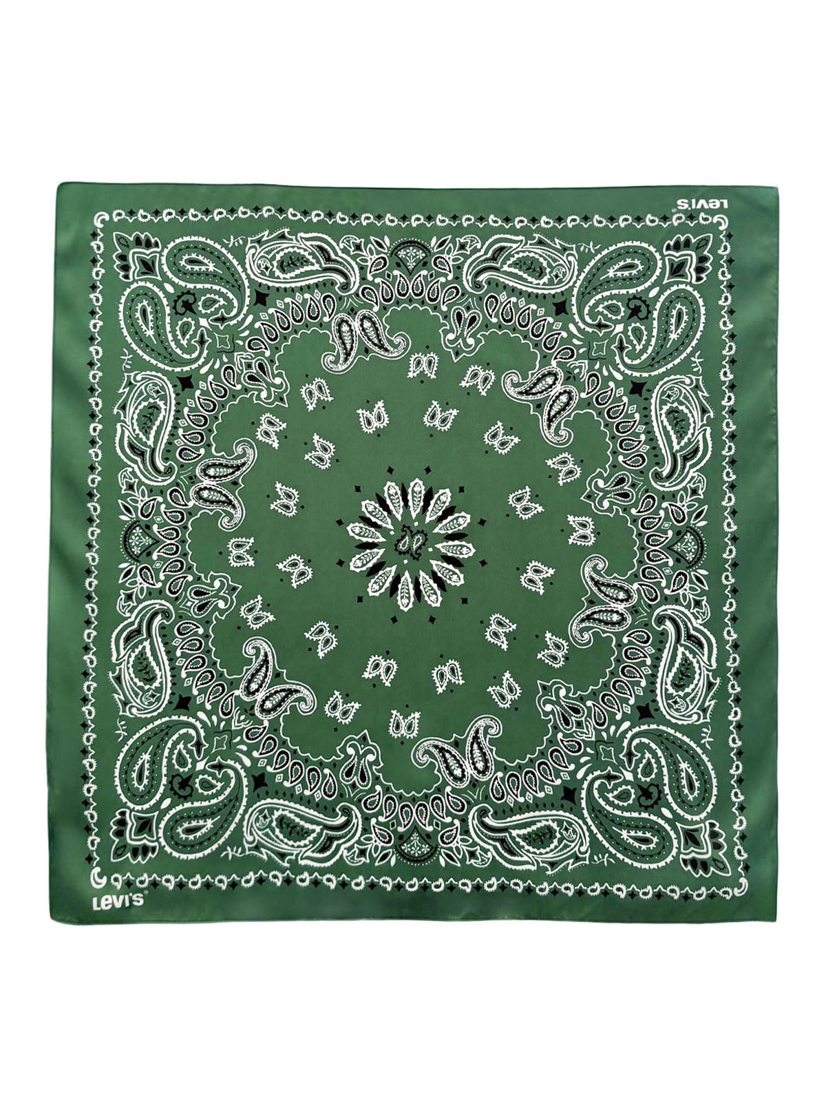 Levi'S Strauss Paisley Bandana Scarf — Green, view 2
