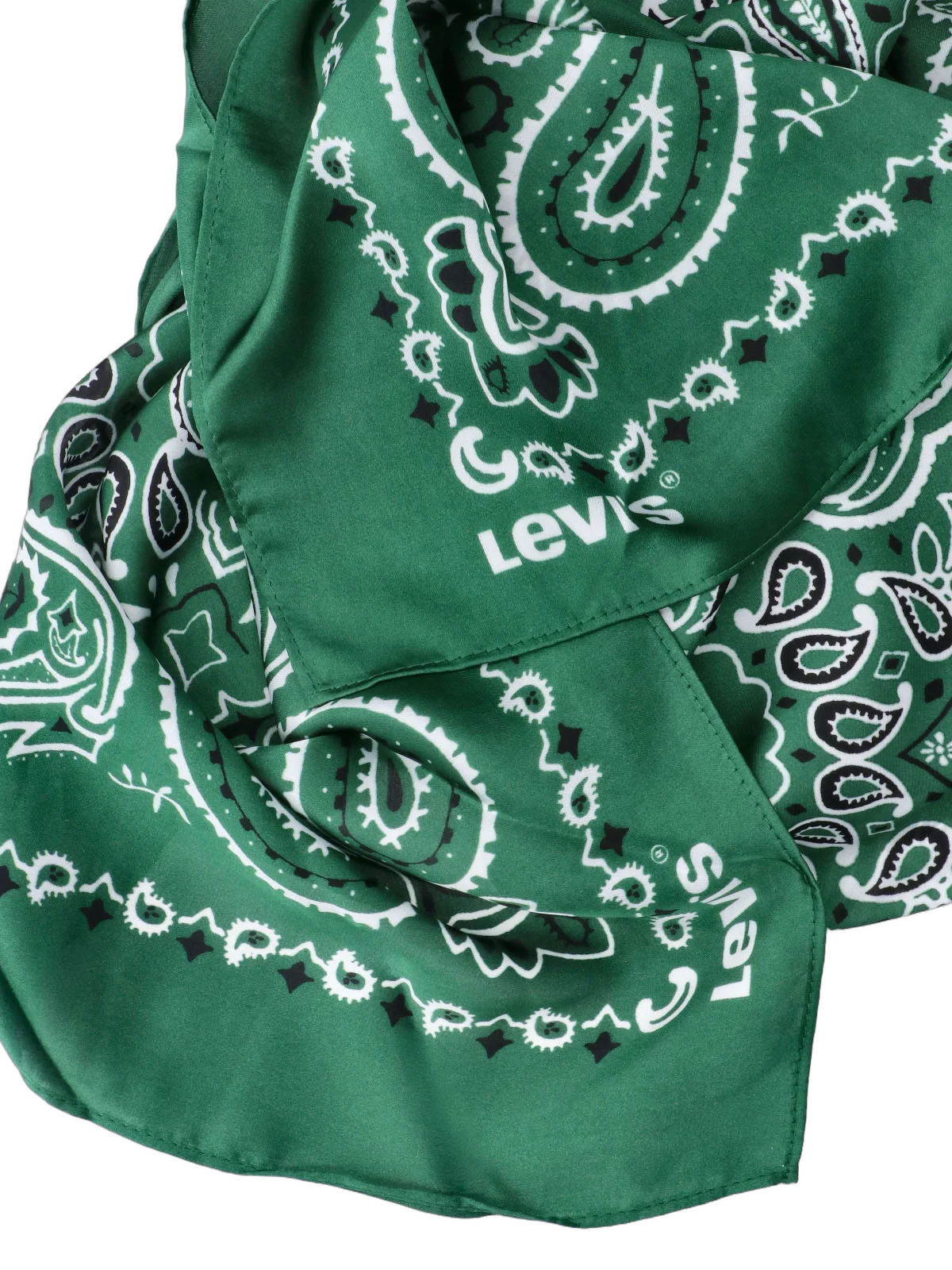 Levi'S Strauss Paisley Bandana Scarf — Green, view 3