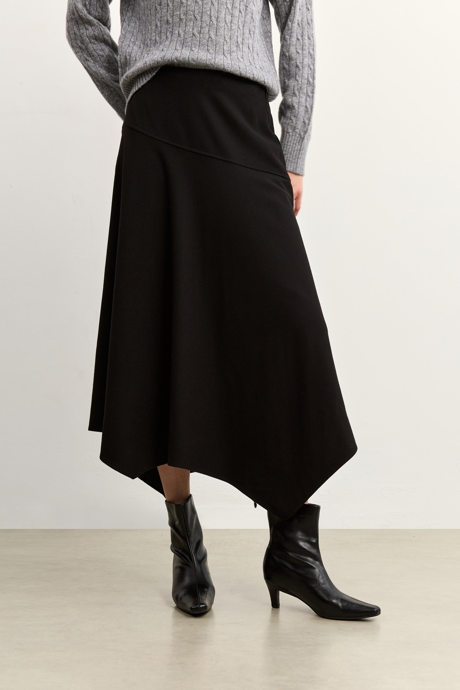 LILY Asymmetric A-Line Midi Skirt, view 2