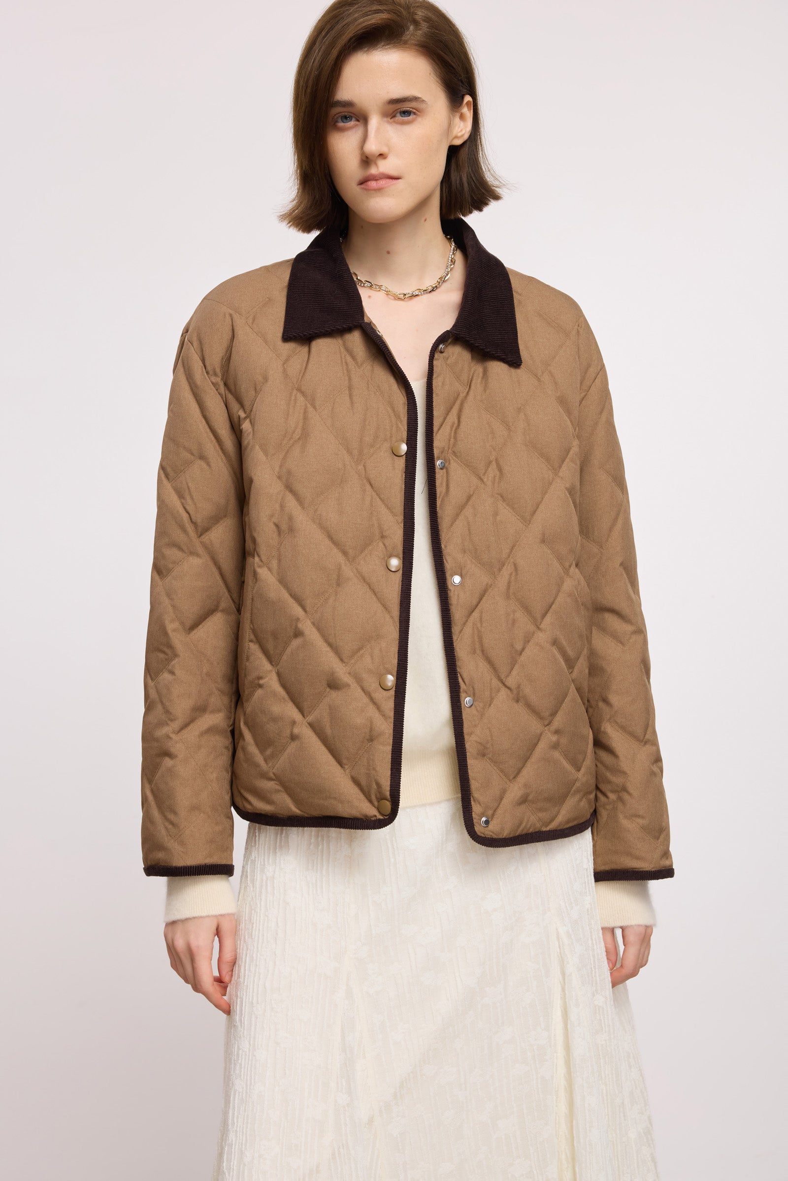 LILY Corduroy-Collar Barn Down Jacket by LILY STUDIO