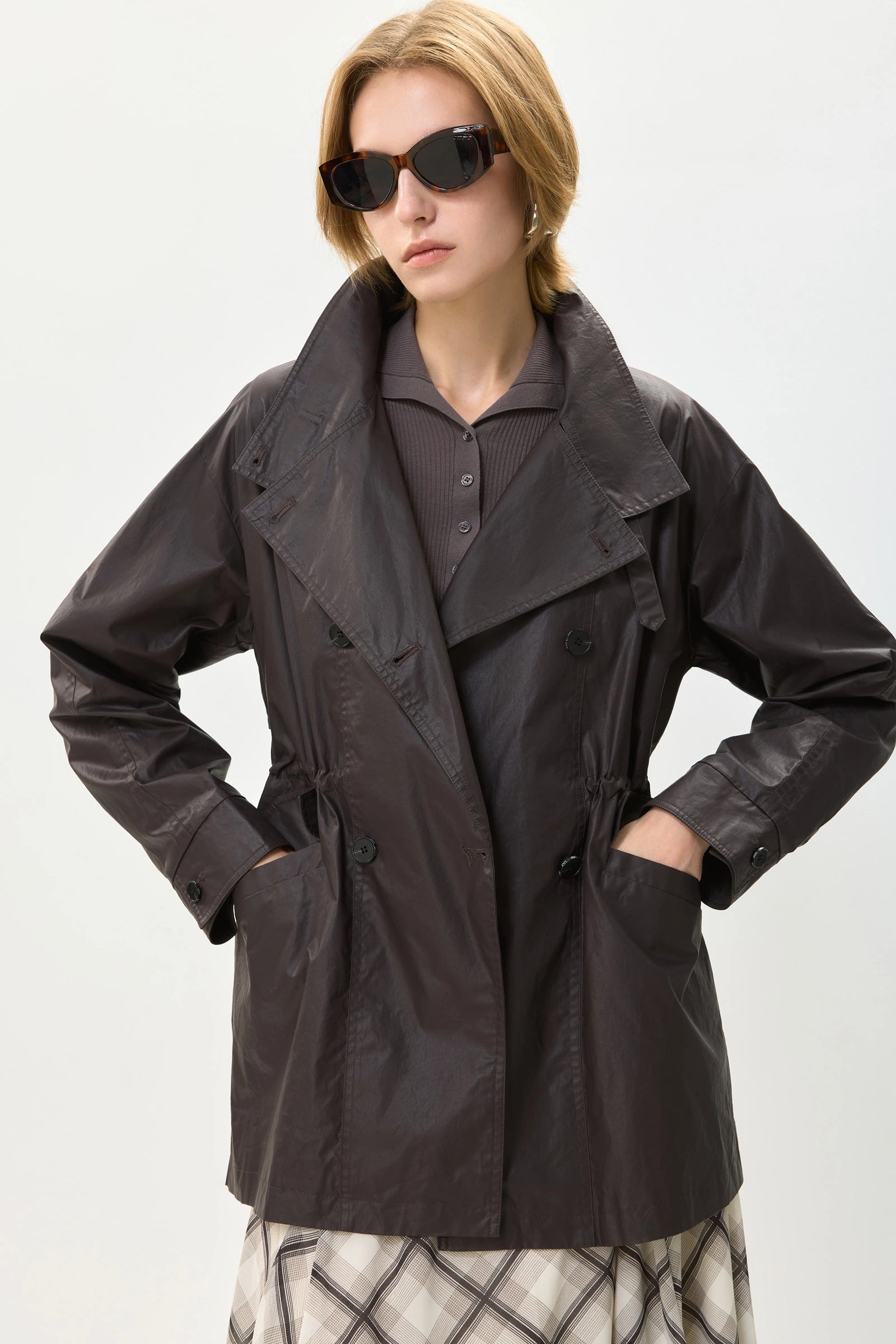 LILY Cotton Stand Collar Utility Jacket by LILY STUDIO