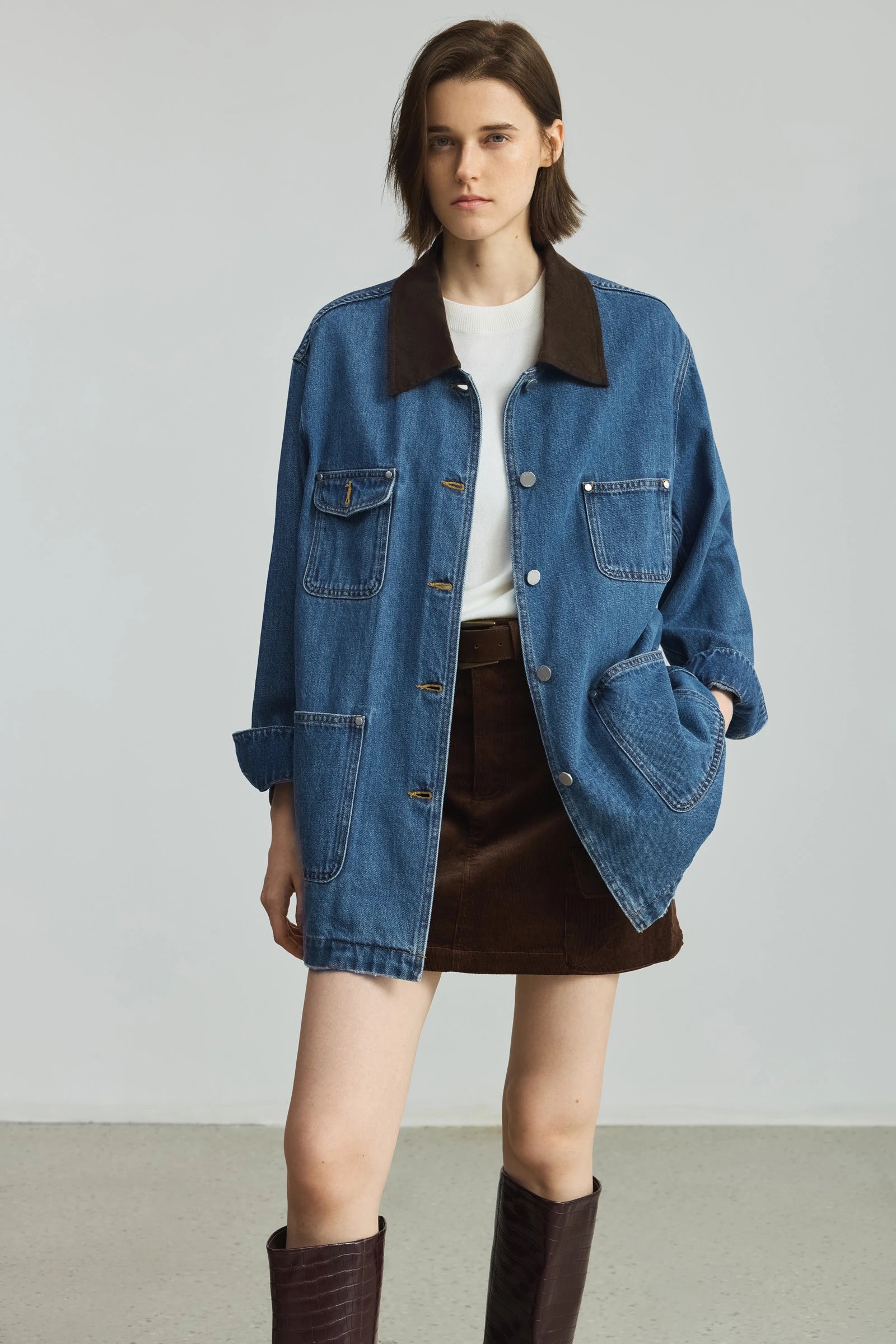 LILY Cotton Utility Denim Jacket by LILY STUDIO