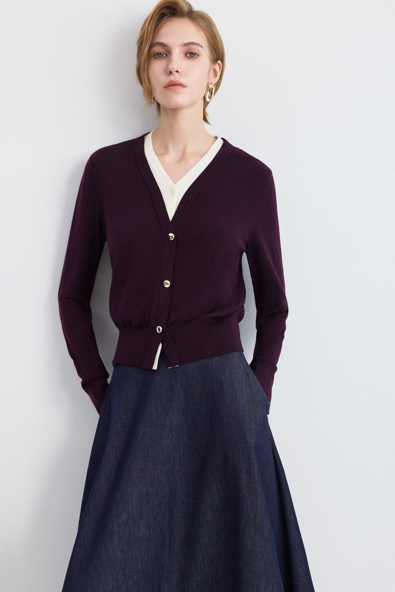 LILY Faux-Layered Wool-Blend Cardigan by LILY STUDIO