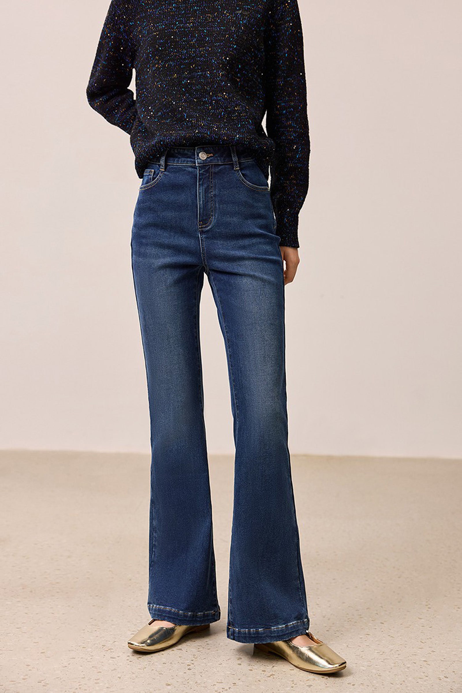 LILY High-Waisted Kick-Flare Jeans by LILY STUDIO