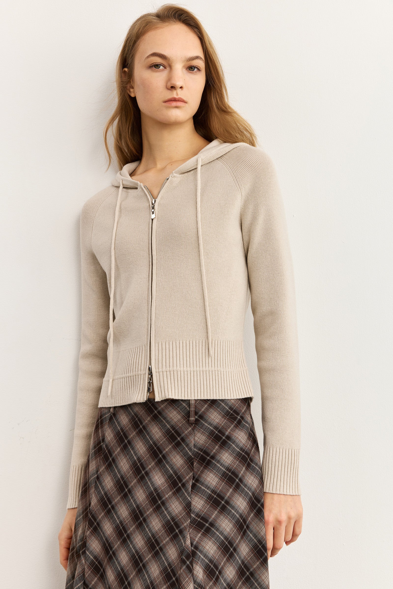 LILY Hooded Zip-Up Knit Cardigan by LILY STUDIO