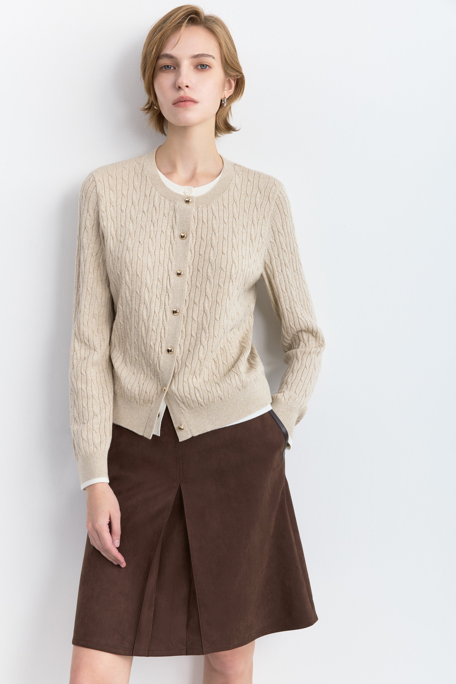 LILY Layered Cable Knit Cardigan, view 2