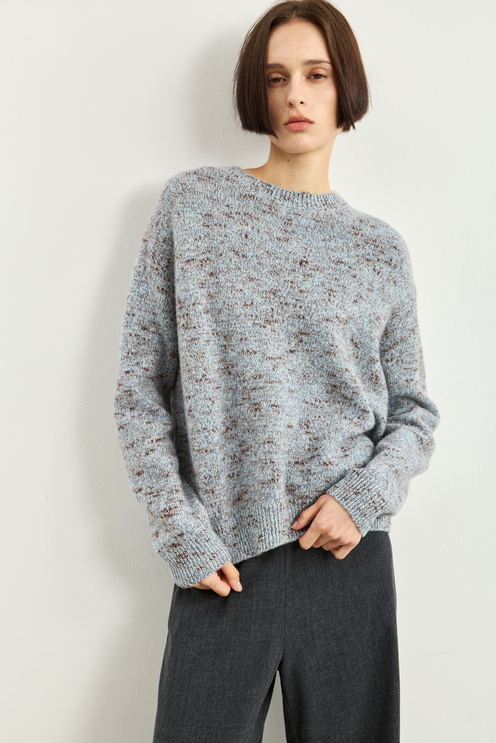 LILY Marled Wool Mock-Neck Sweater by LILY STUDIO