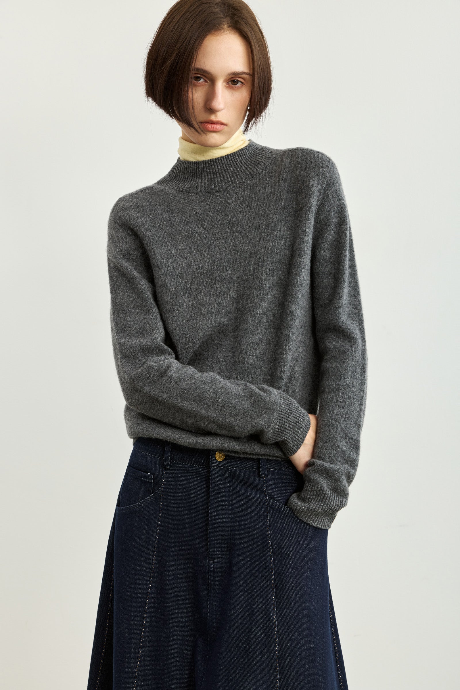 LILY Relaxed Funnel-Neck Sweater by LILY STUDIO
