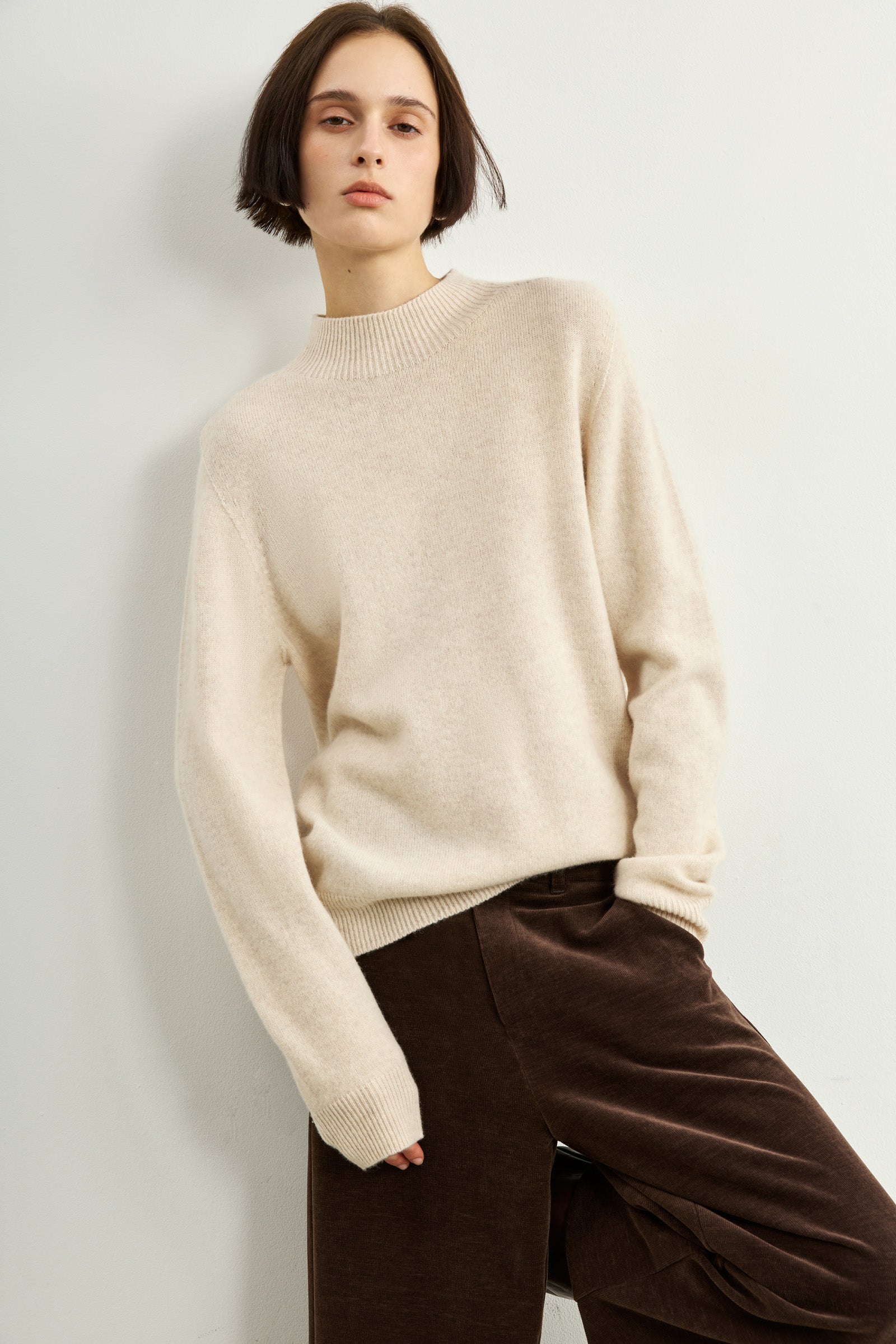 LILY Relaxed Funnel-Neck Sweater, view 2
