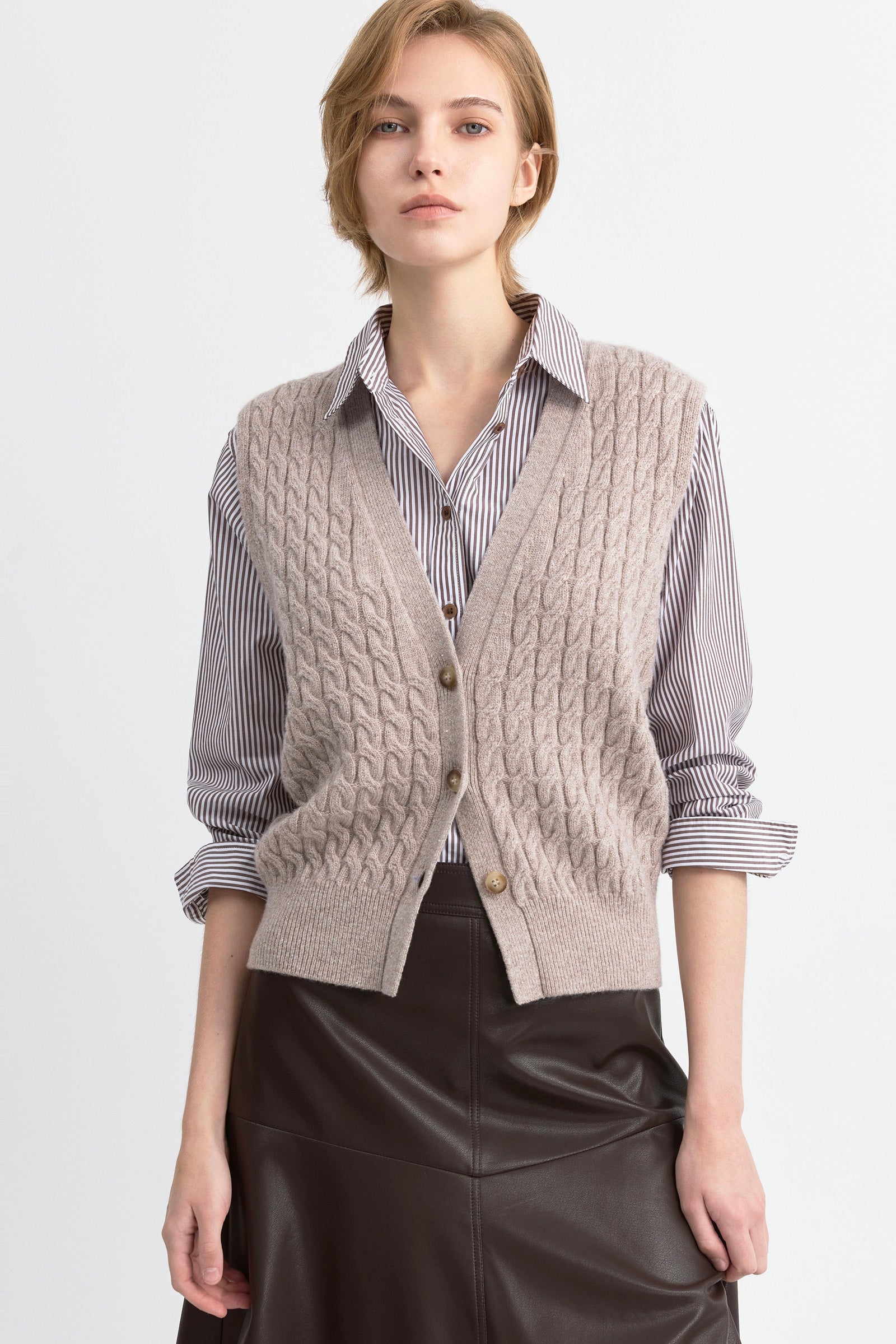 LILY V-Neck Wool-Blend Knit Vest by LILY STUDIO