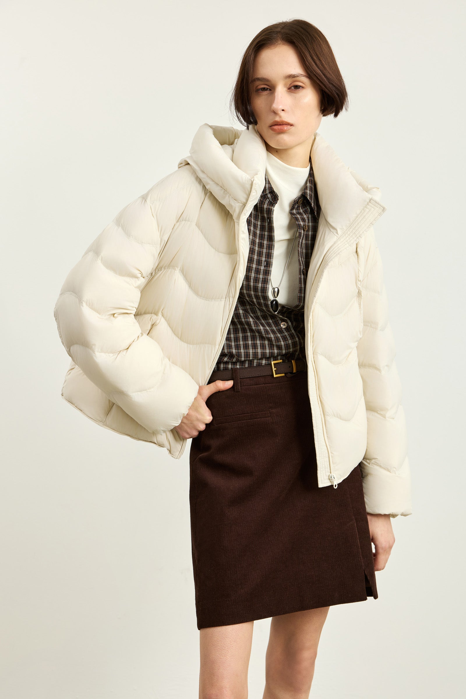 LILY Wave-Quilted Lightweight Down Jacket, view 4