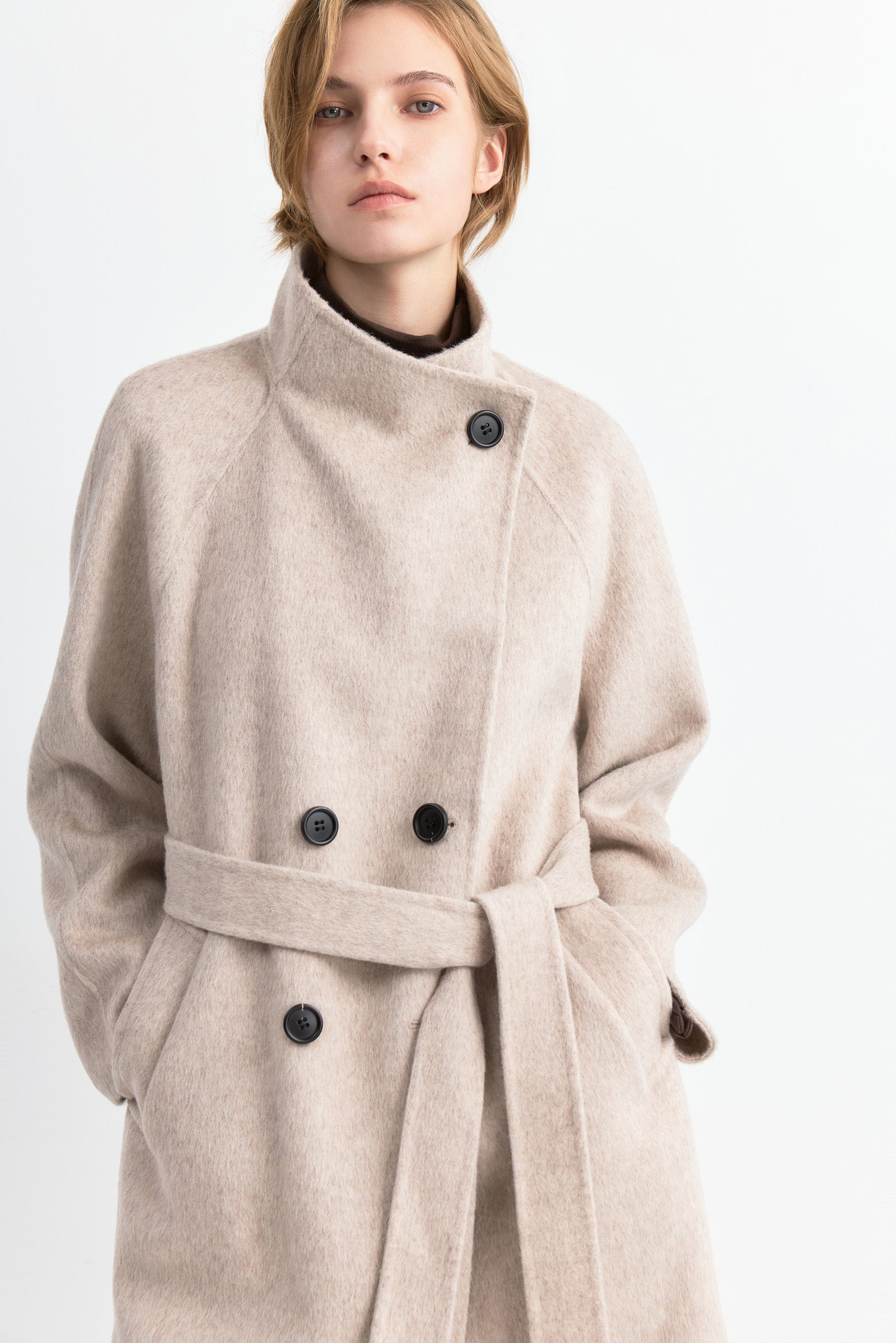 LILY Wool Belted Double-Faced Coat by LILY STUDIO