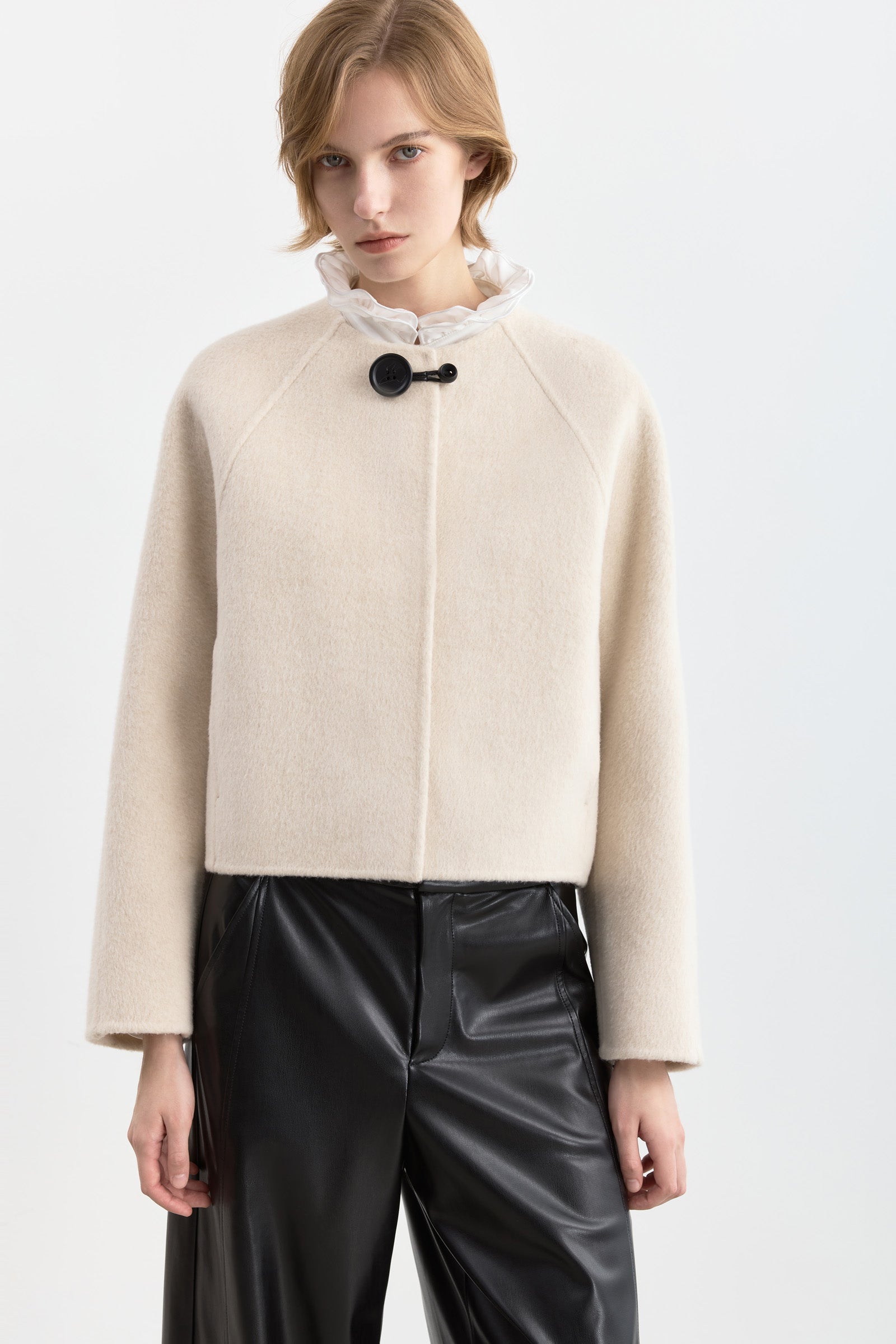 LILY Wool-Blend Cocoon Coat, view 2