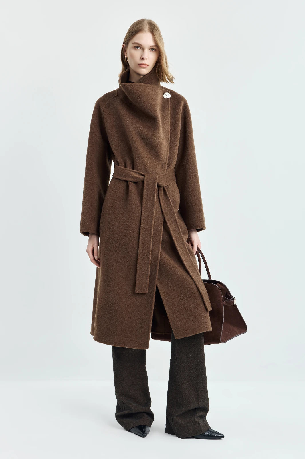 LILY Wool-Blend Waist-Defined Coat, view 3