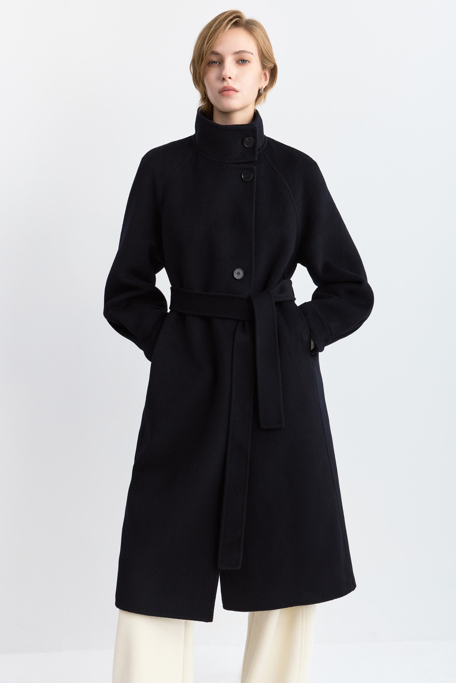 LILY Wool Double-Faced Long Coat, view 2