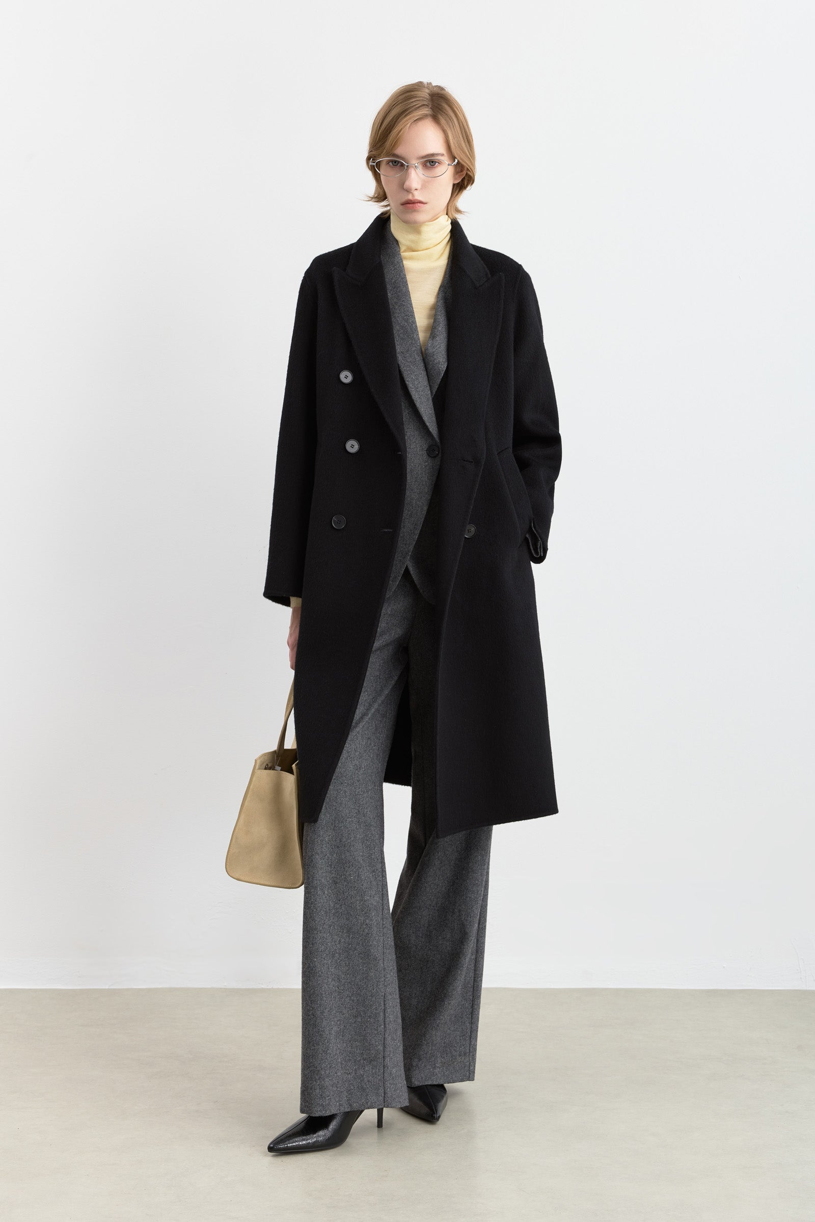 LILY 100% Wool Double-Faced Tailored Coat, view 2
