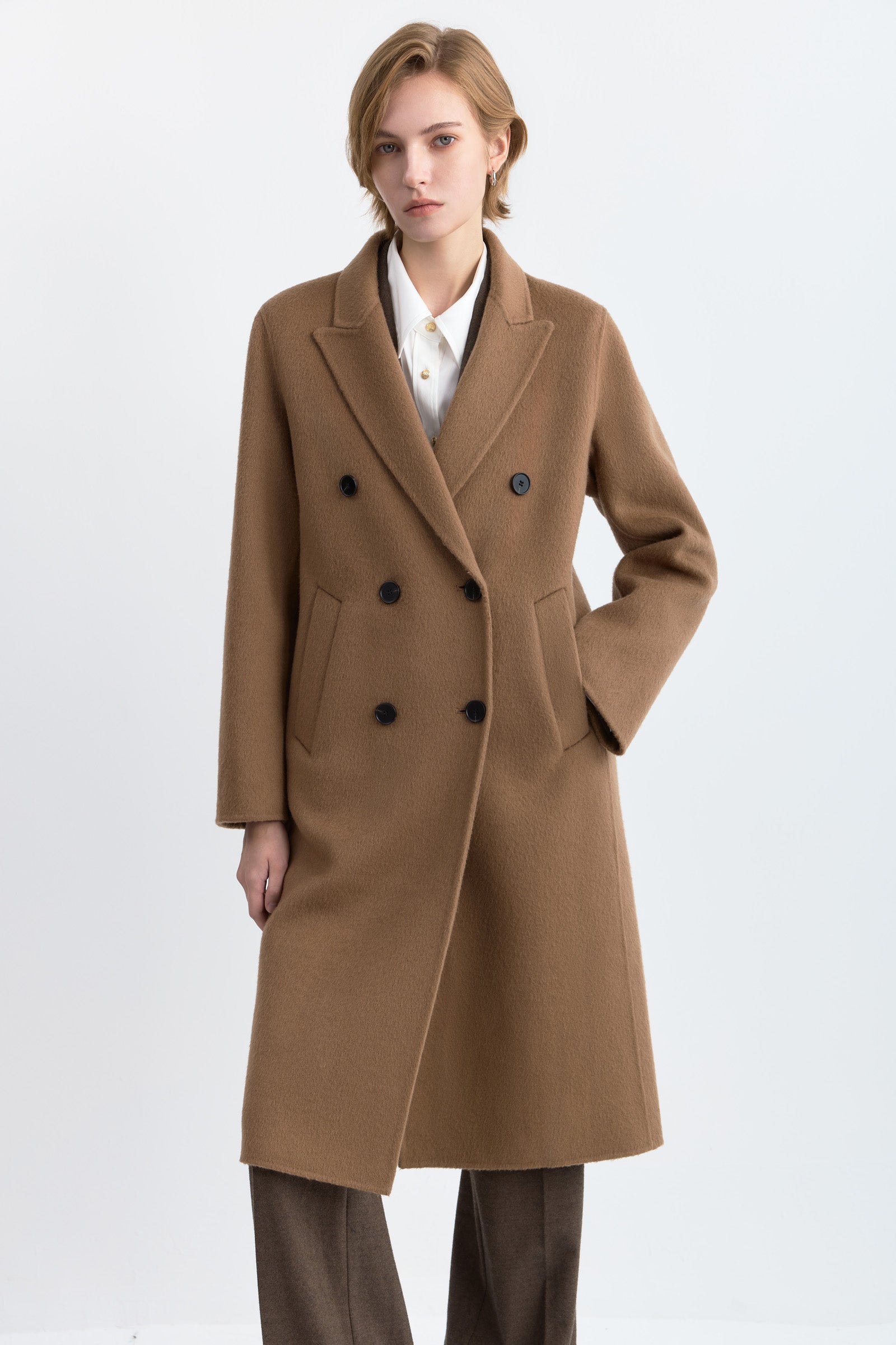 LILY 100% Wool Double-Faced Tailored Coat, view 3