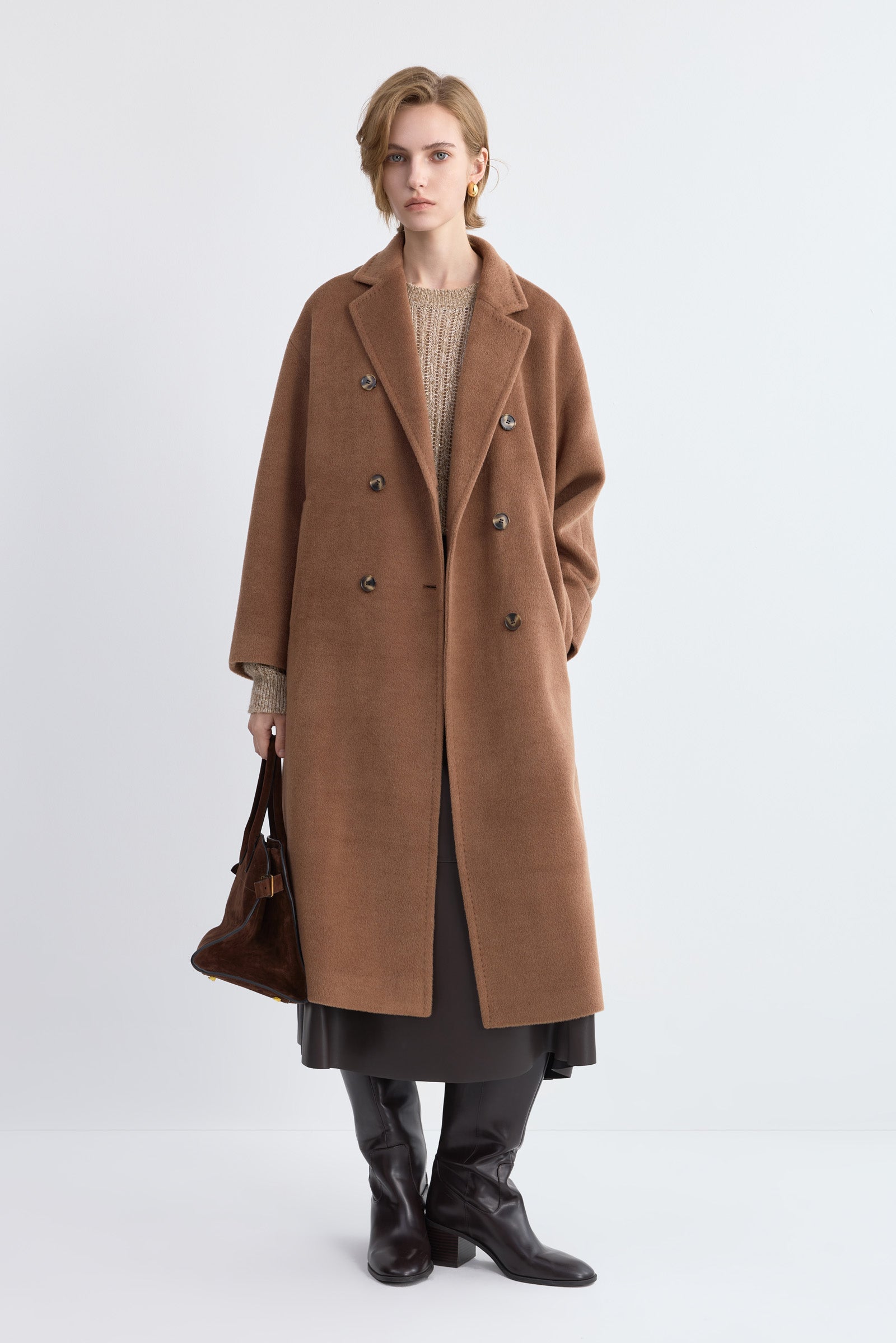 LILY Wool Long Drop-Shoulder Coat by LILY STUDIO