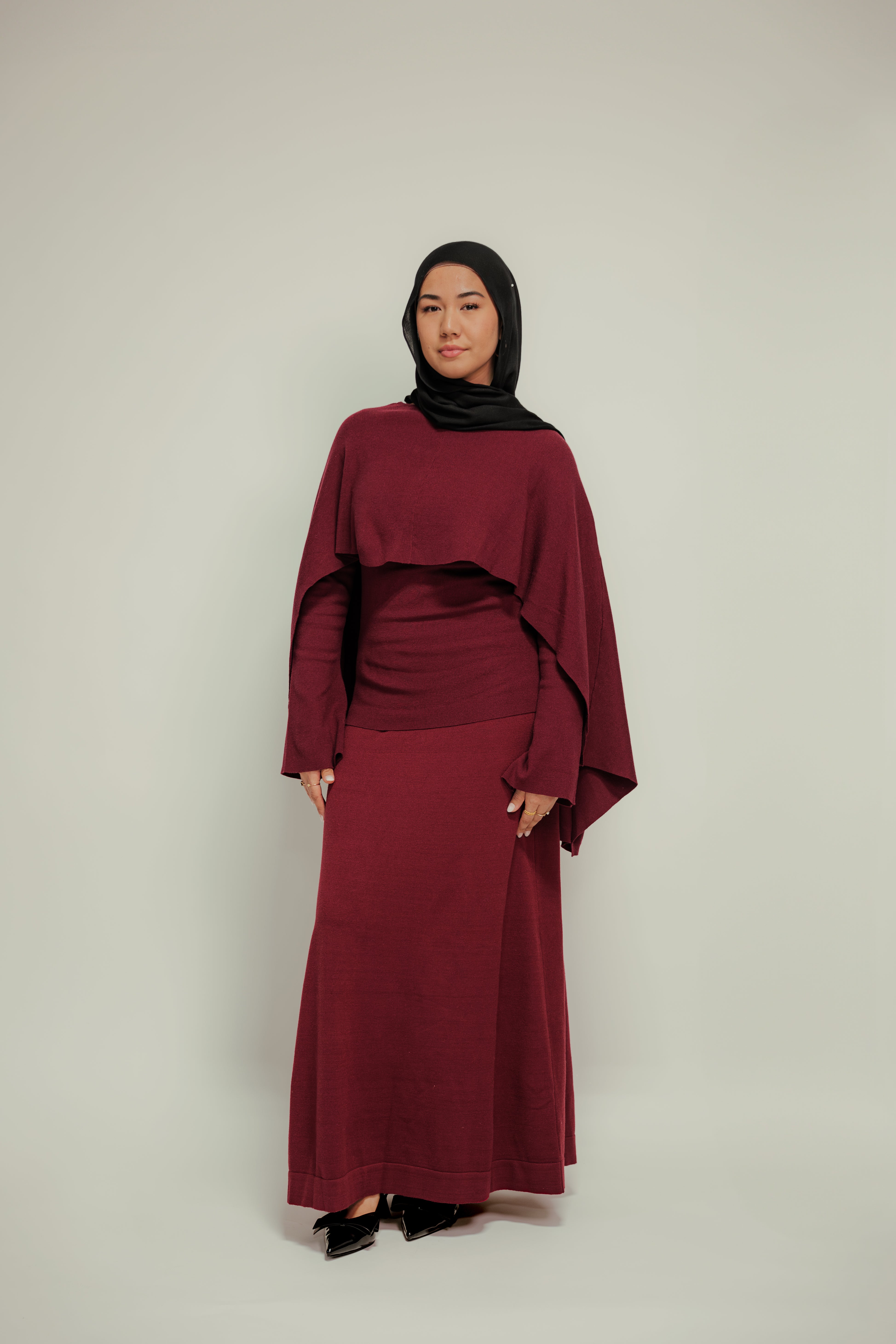 Lina Knit Sweater and Removable Shawl, view 3