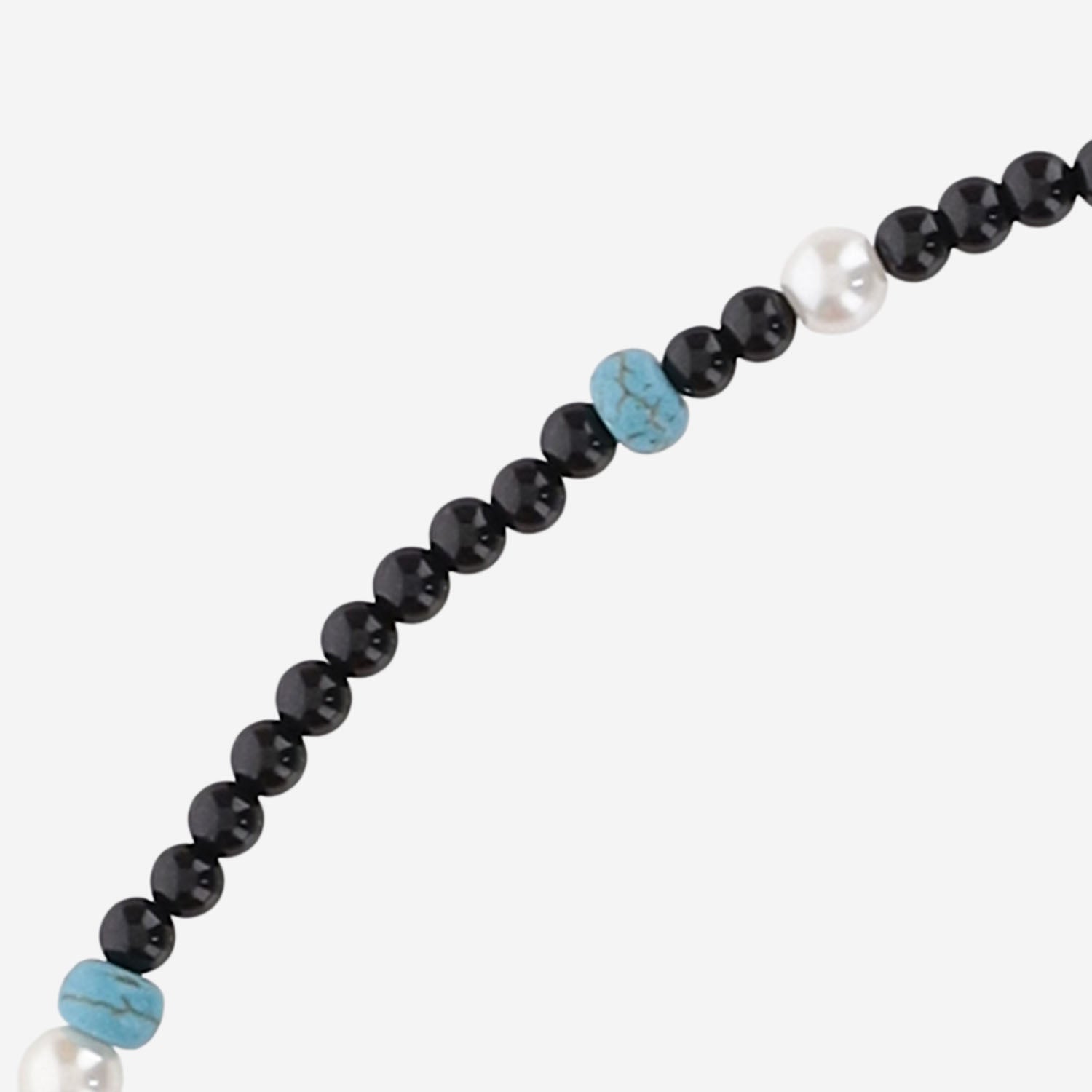 Lisa C Synthetic Pearl Beaded Necklace — Black, view 2